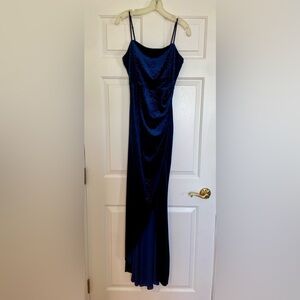 Honey and Rosie Navy Velvet Homecoming Formal Dress